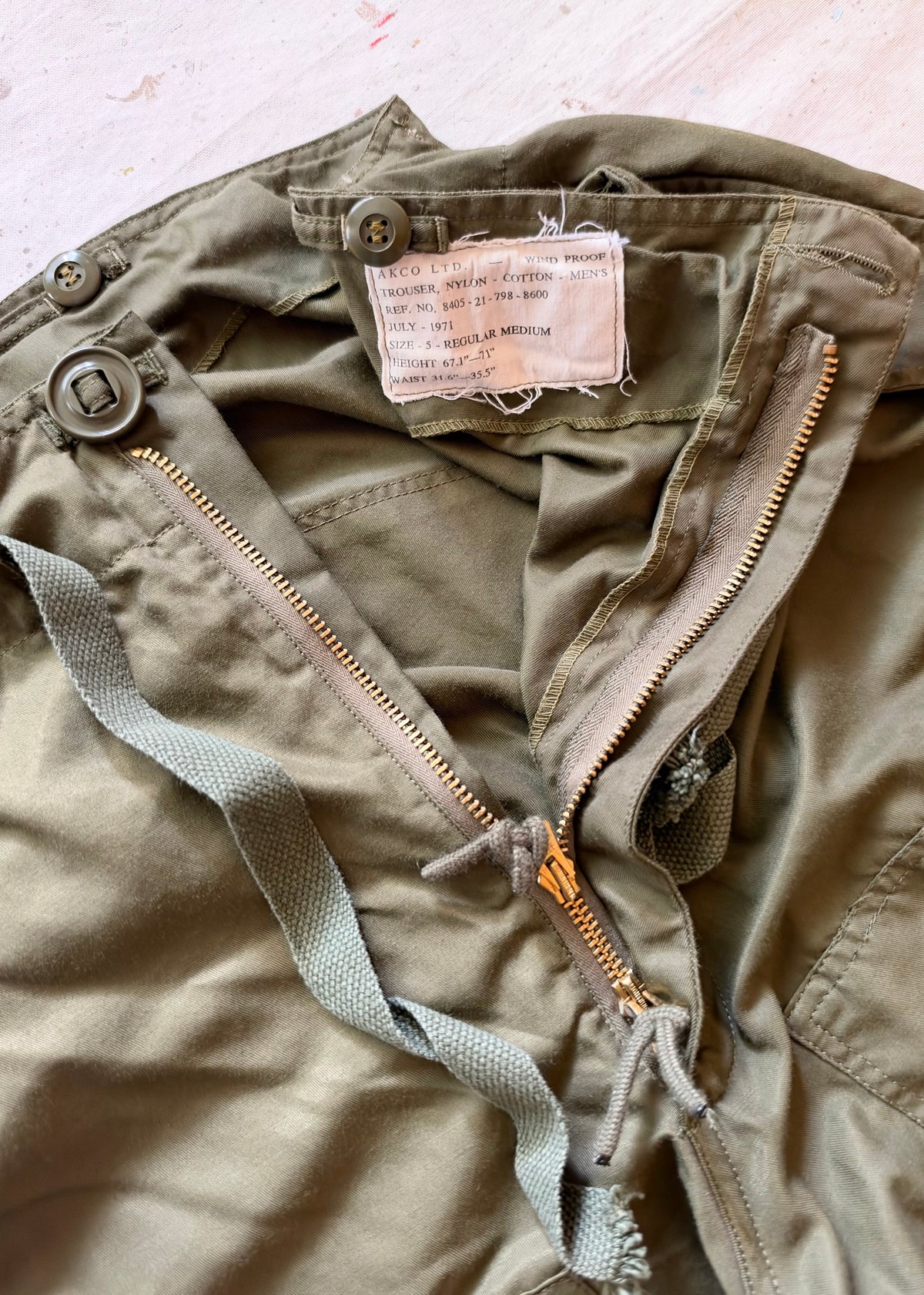 1971 Canadian Forces Windproof Combat Cargo Trousers