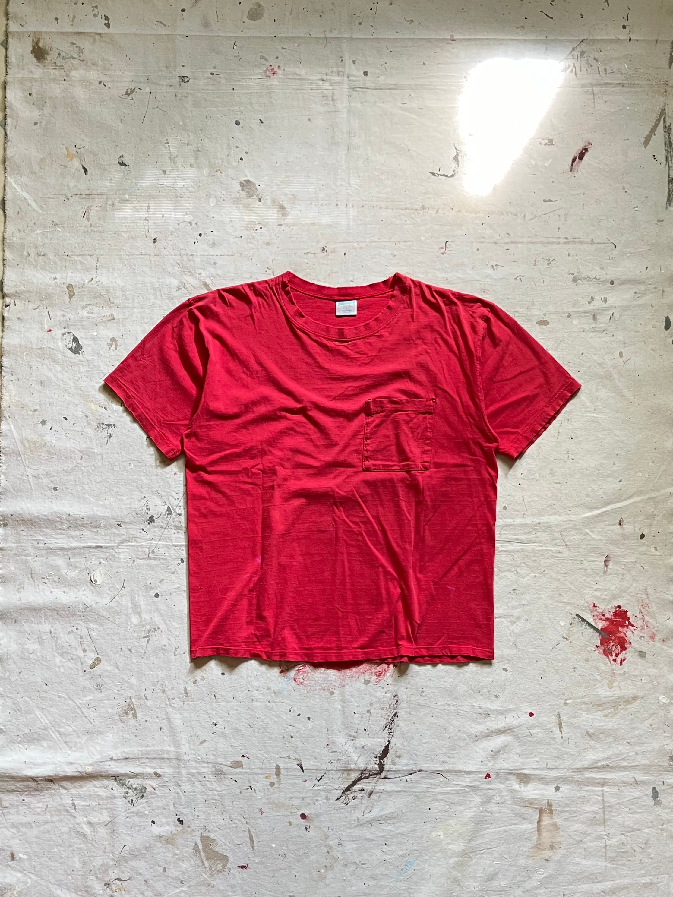 2000s Blank Faded Distressed Pocket T Shirt - XL