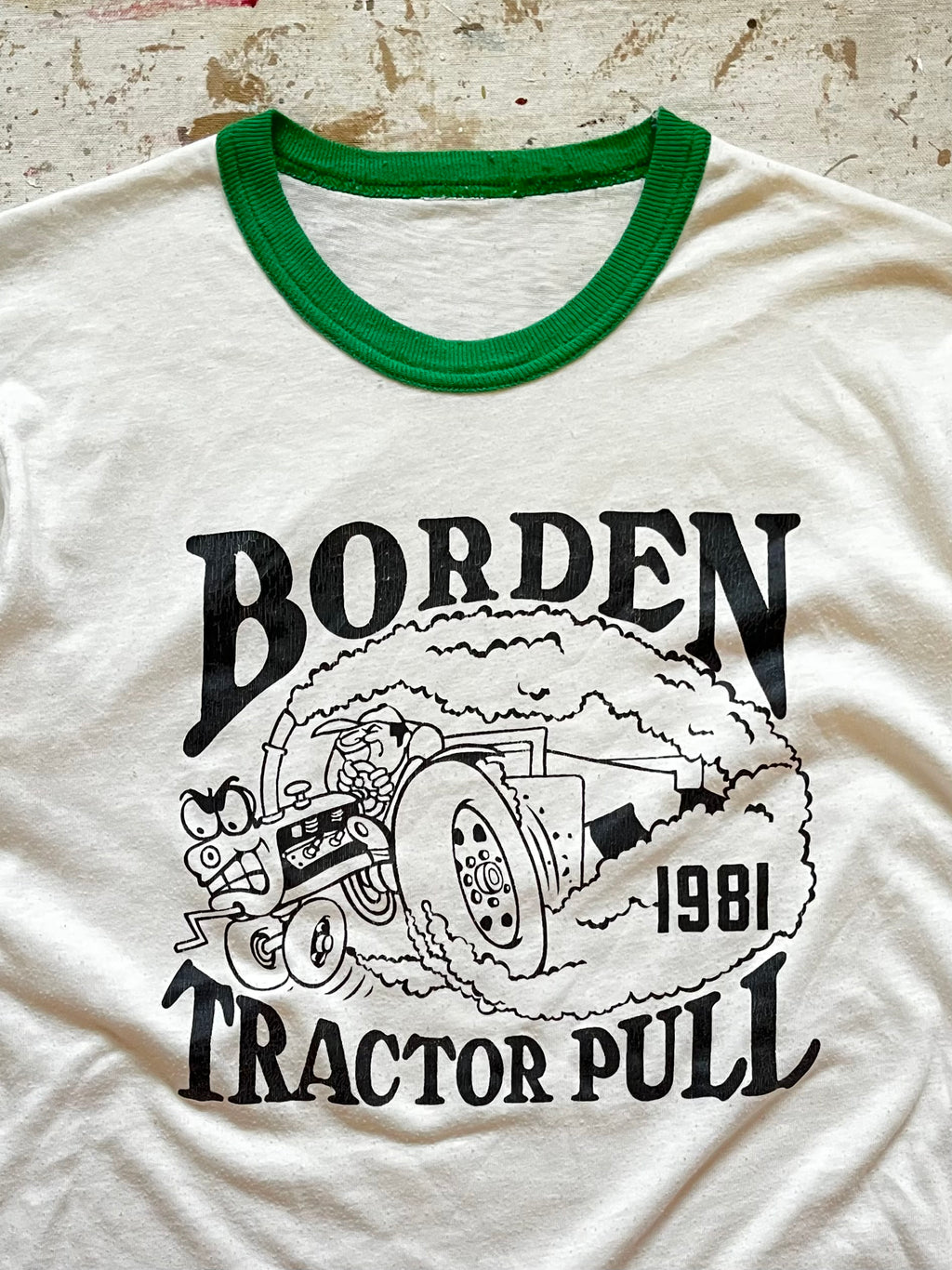 1980s Borden Tractor Pull Ringer Tee - S