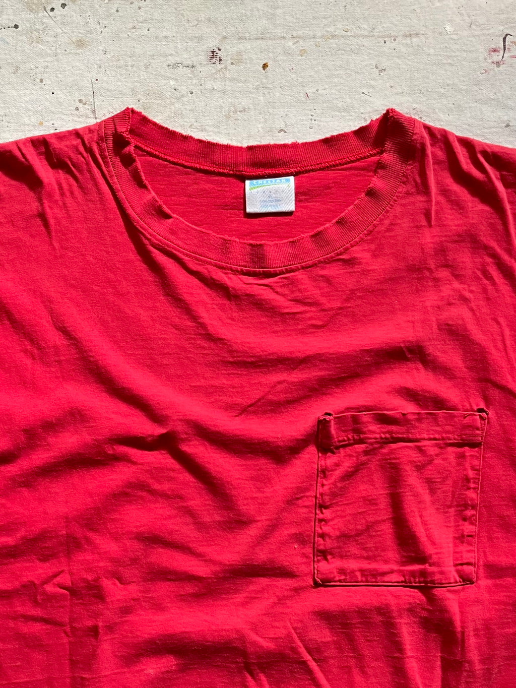 2000s Blank Faded Distressed Pocket T Shirt - XL