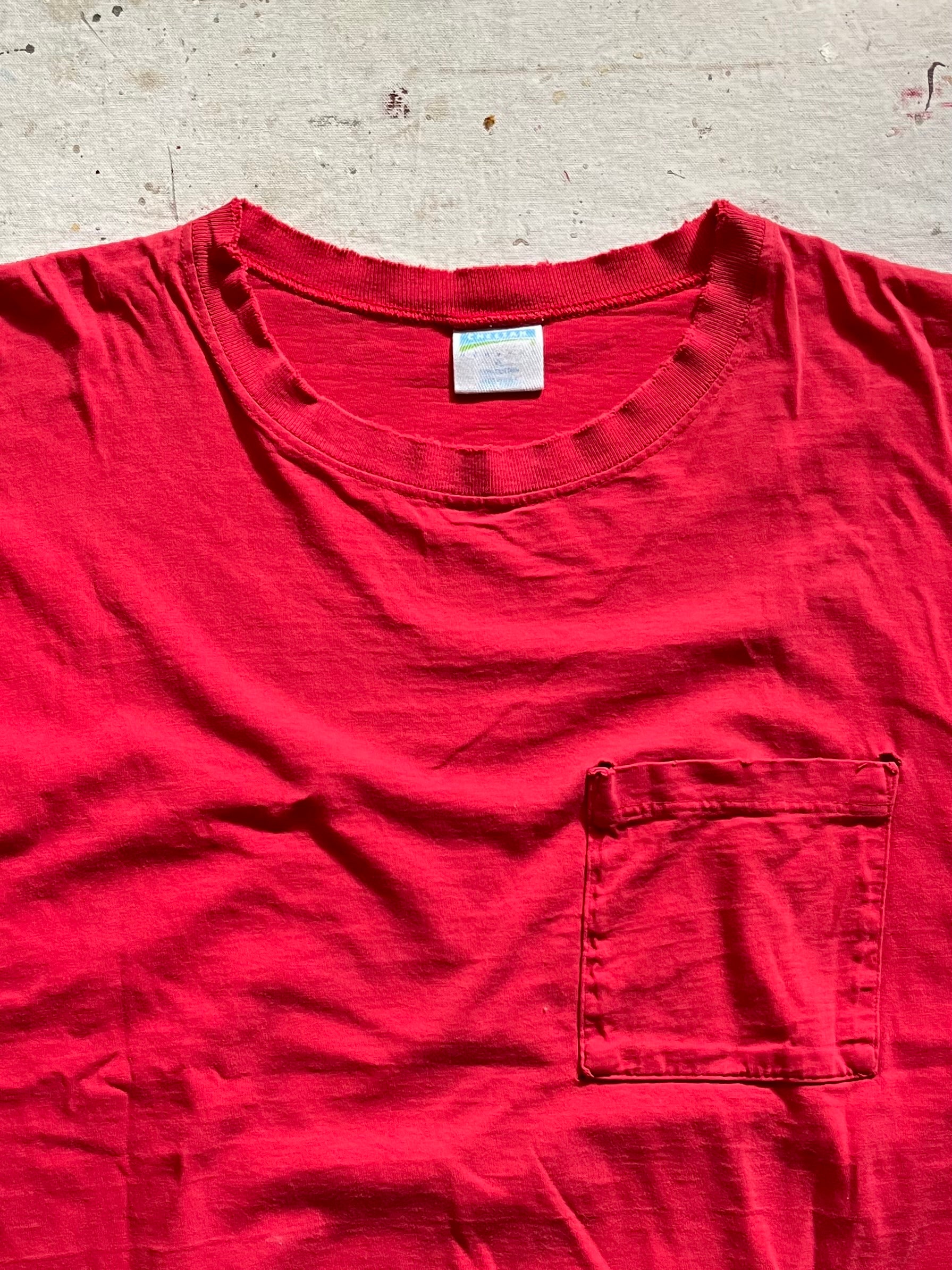 2000s Blank Faded Distressed Pocket T Shirt - XL