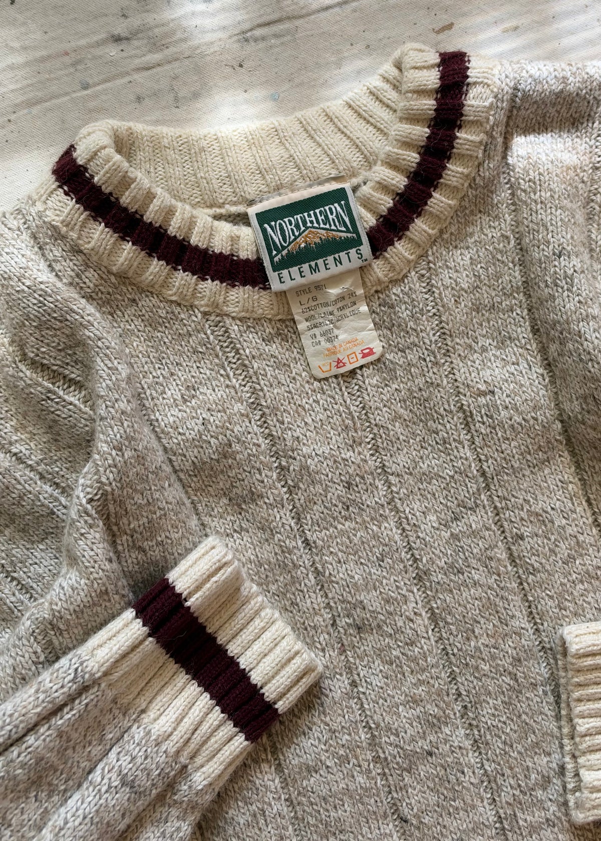 1990s Northern Elements Made in Canada Cable Knit Sweater - L