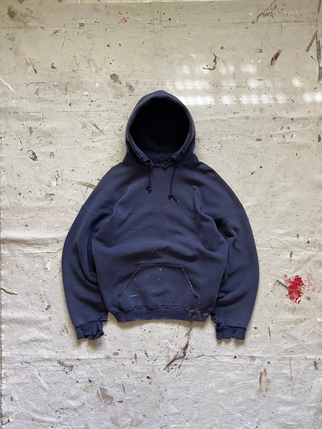 1990s Club Sweats Thrashed Distressed Hoodie - XL