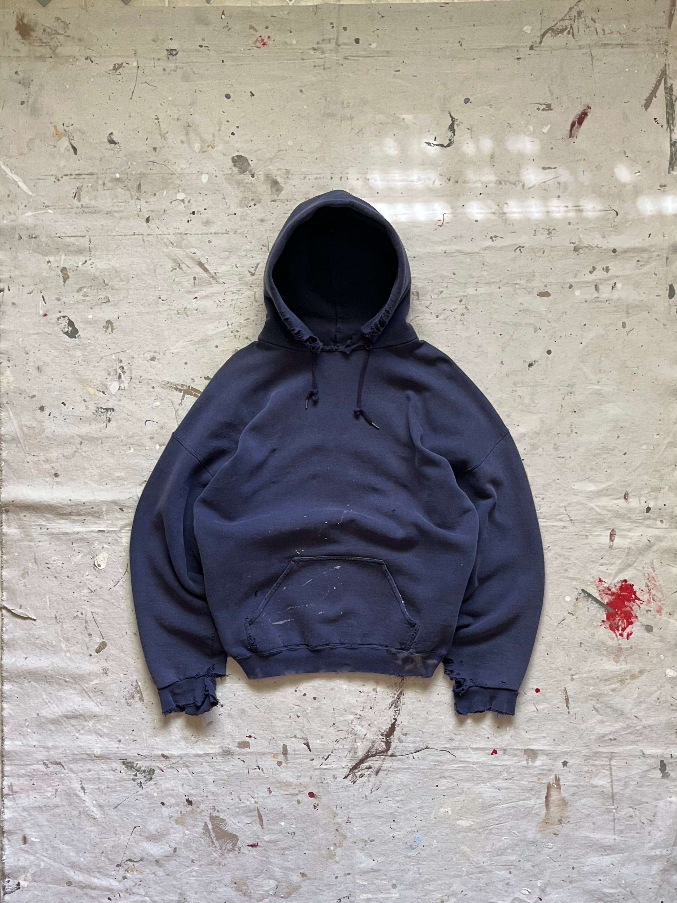 1990s Club Sweats Thrashed Distressed Hoodie - XL