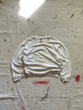 1990s Thrashed Distressed Blank Off White Sweatshirt - XL