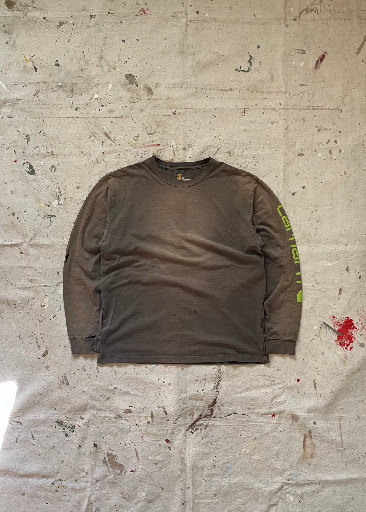 2000s Carhartt Distressed Logo Long Sleeve - M