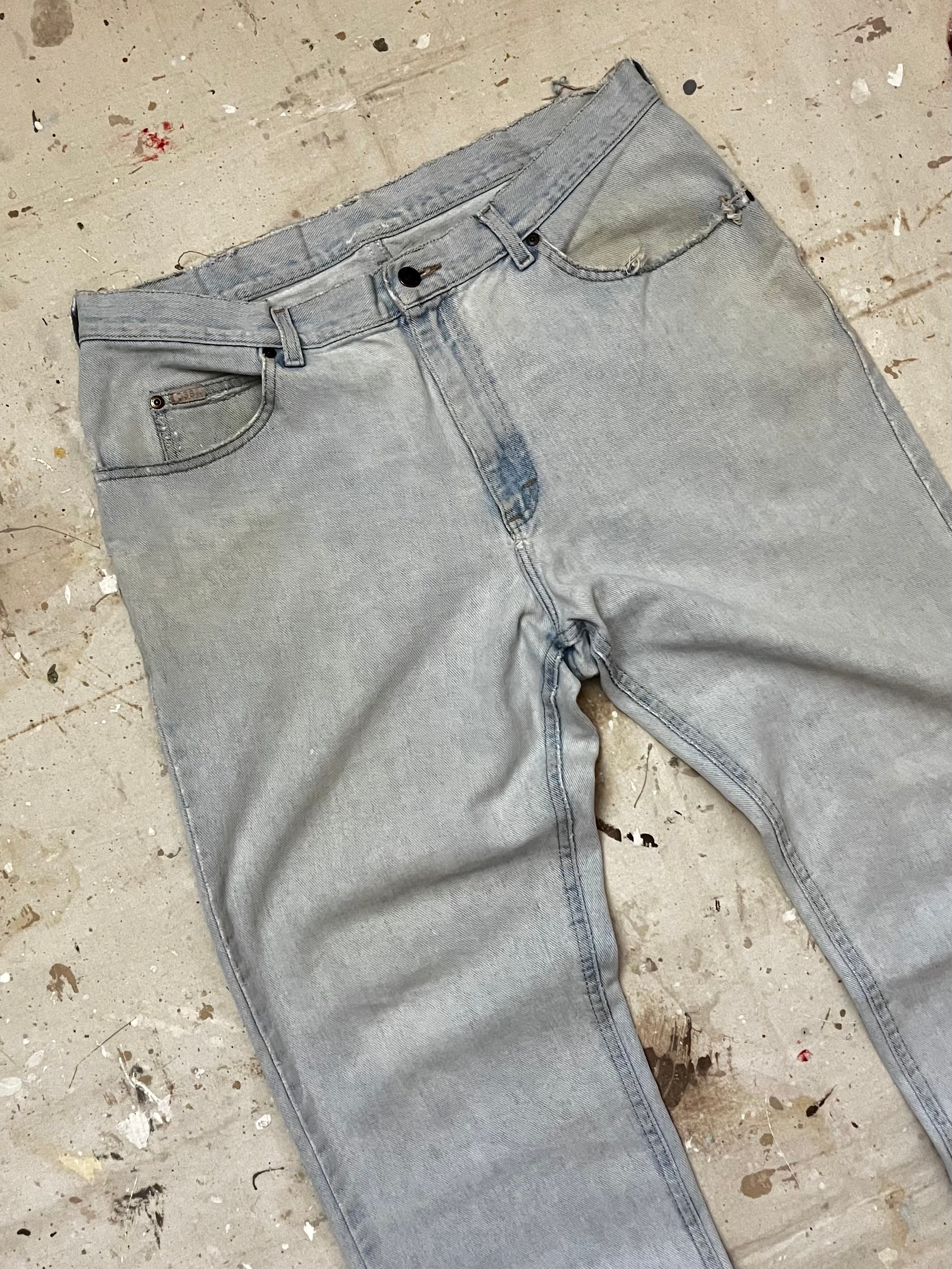 1990s Lee Light Wash Distressed Denim Jeans