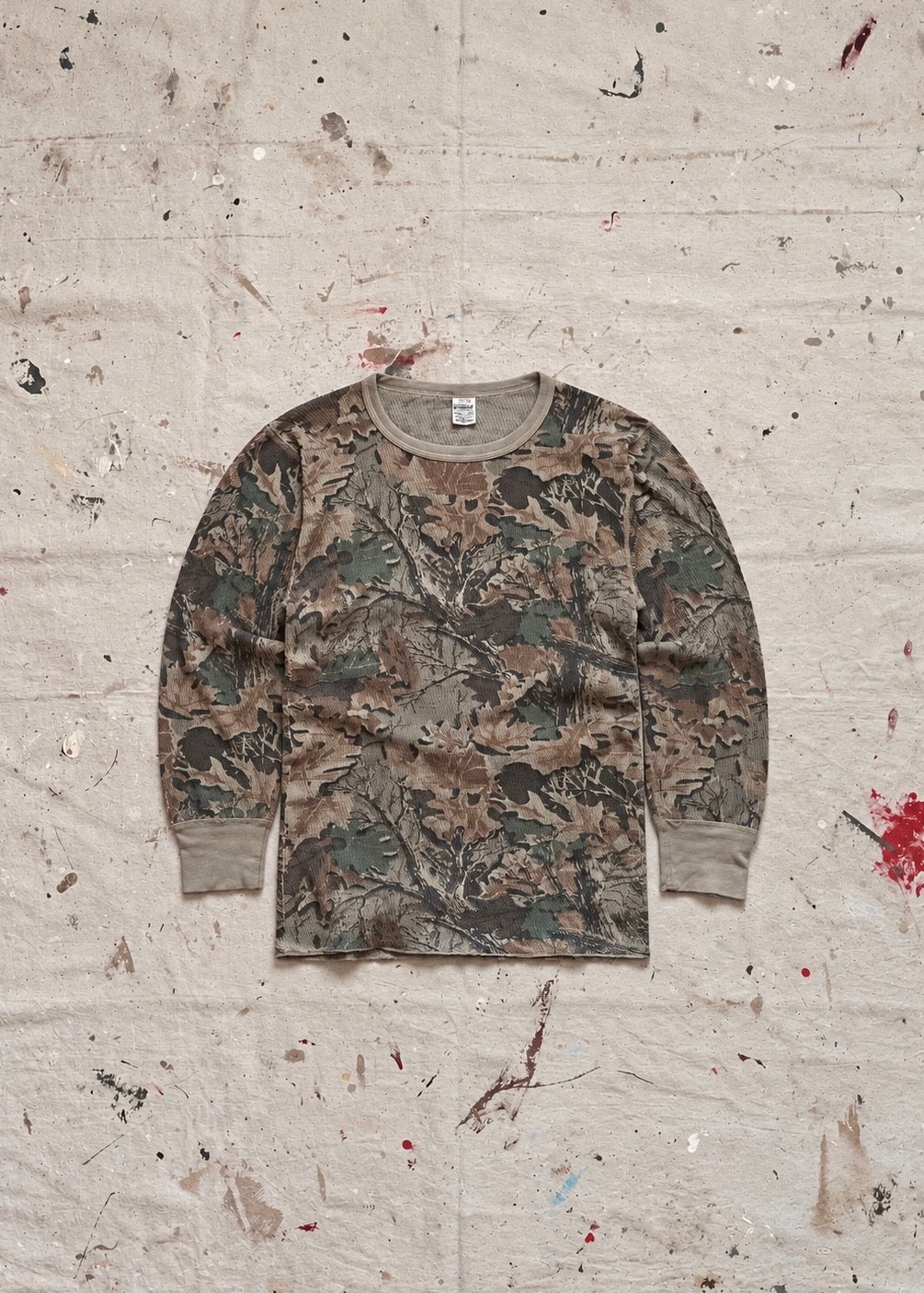 1990s Woodland Camo Waffle Thermal - XL