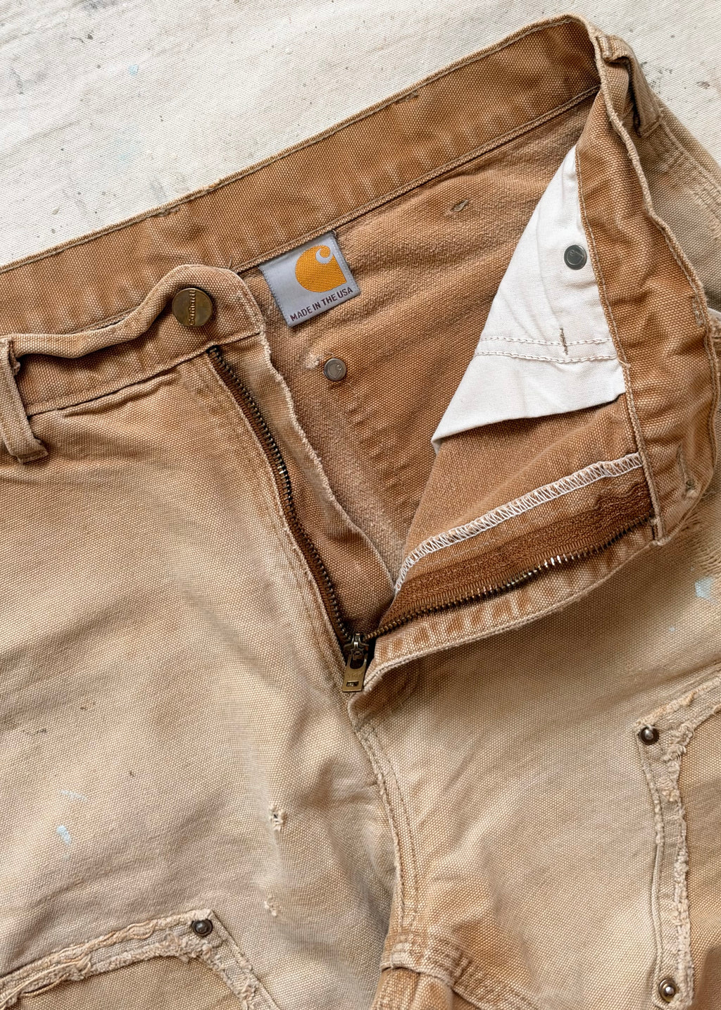 1990s Carhartt Made in USA Distressed Double-Knee Work Pants