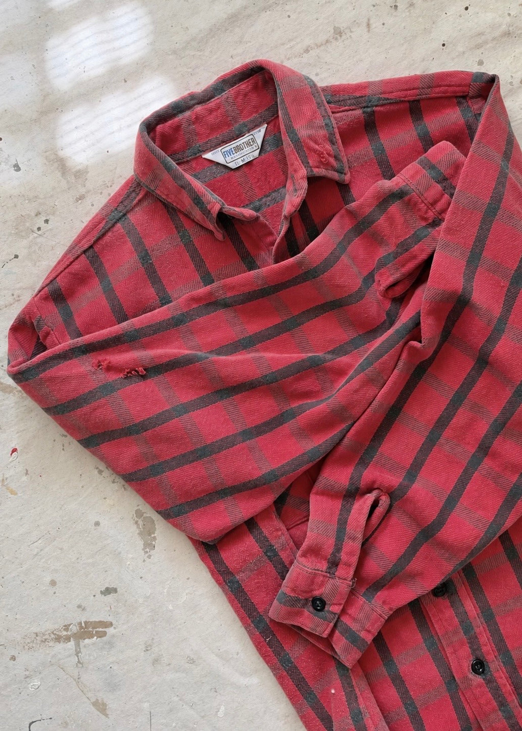 1980s Five Brother Made in USA Work Flannel - M