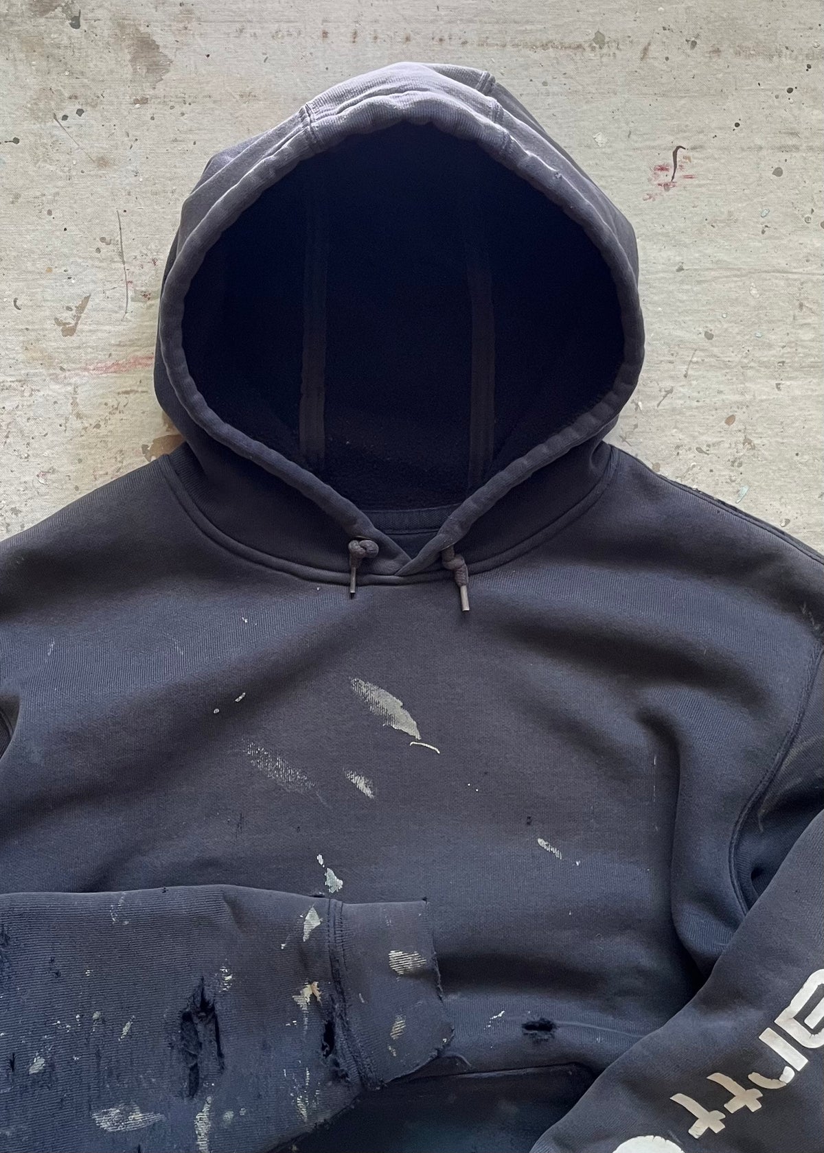 2000s Carhartt Painted/Distressed Hoodie - L
