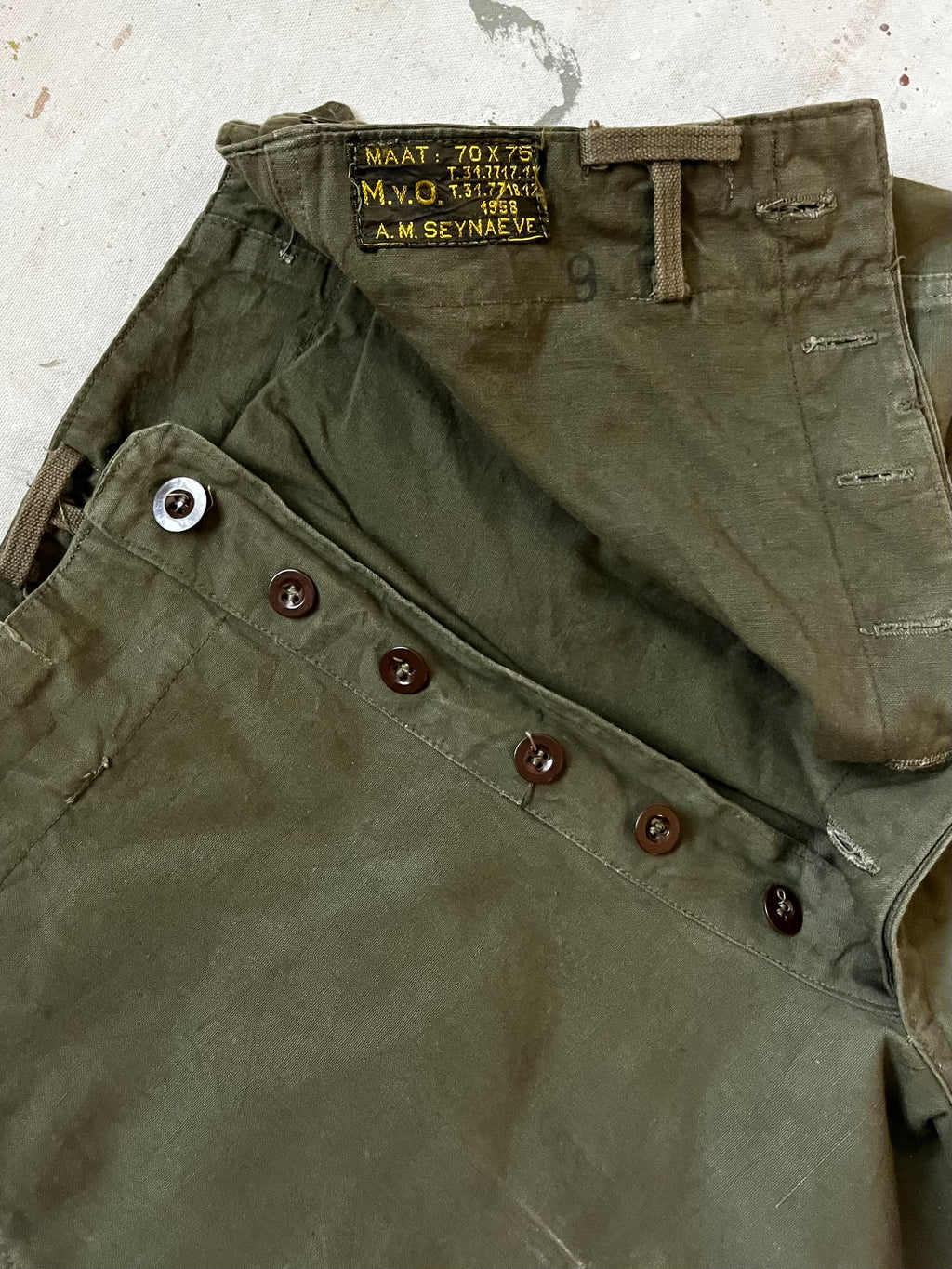 1950s Belgian Military Cargo Trousers