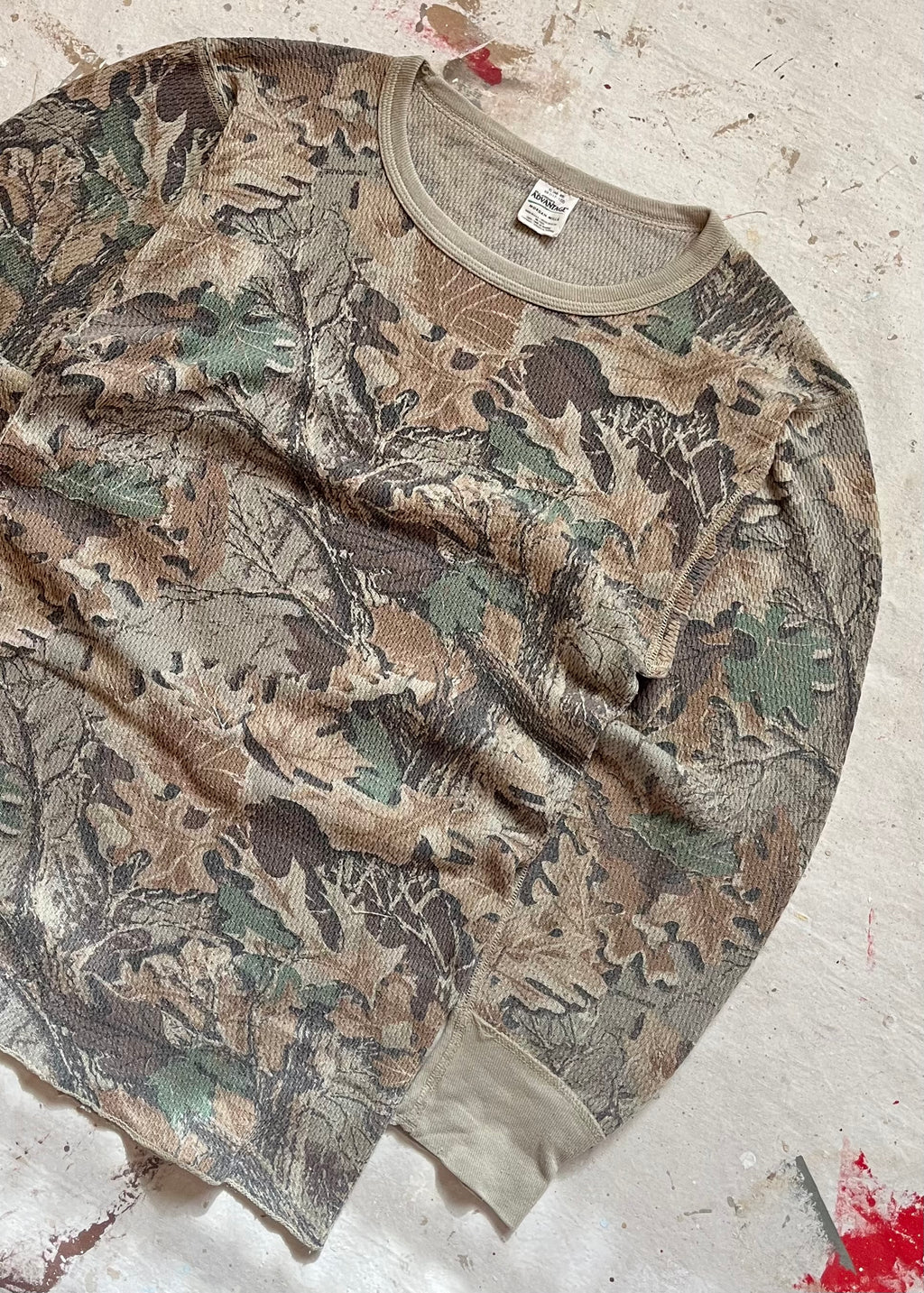 1990s Woodland Camo Waffle Thermal - XL