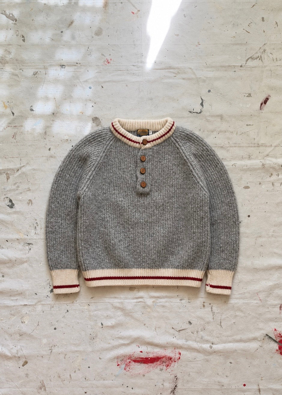 1980s Canadian Wool Henley Sweater - S