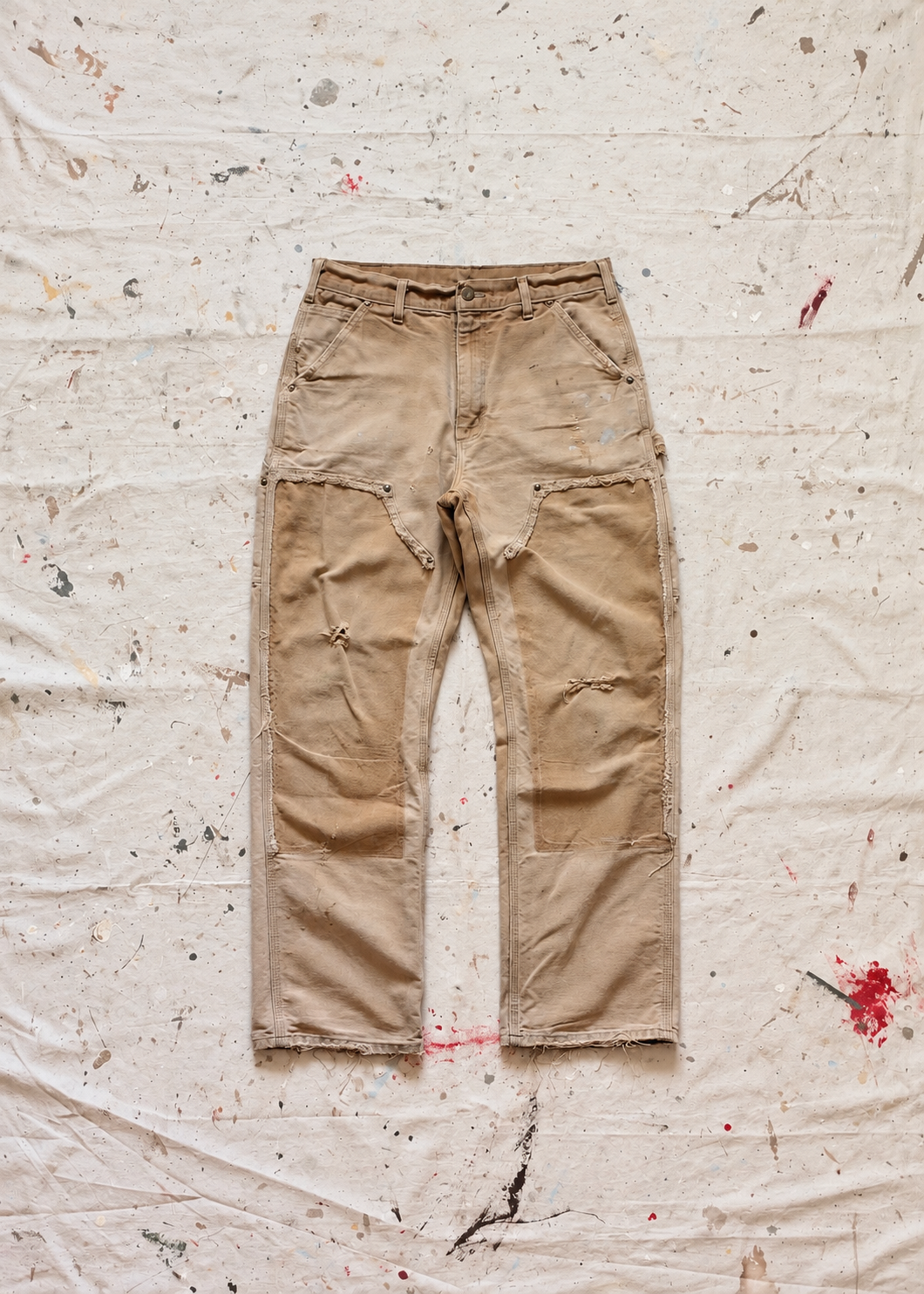 1990s Carhartt Made in USA Distressed Double-Knee Work Pants