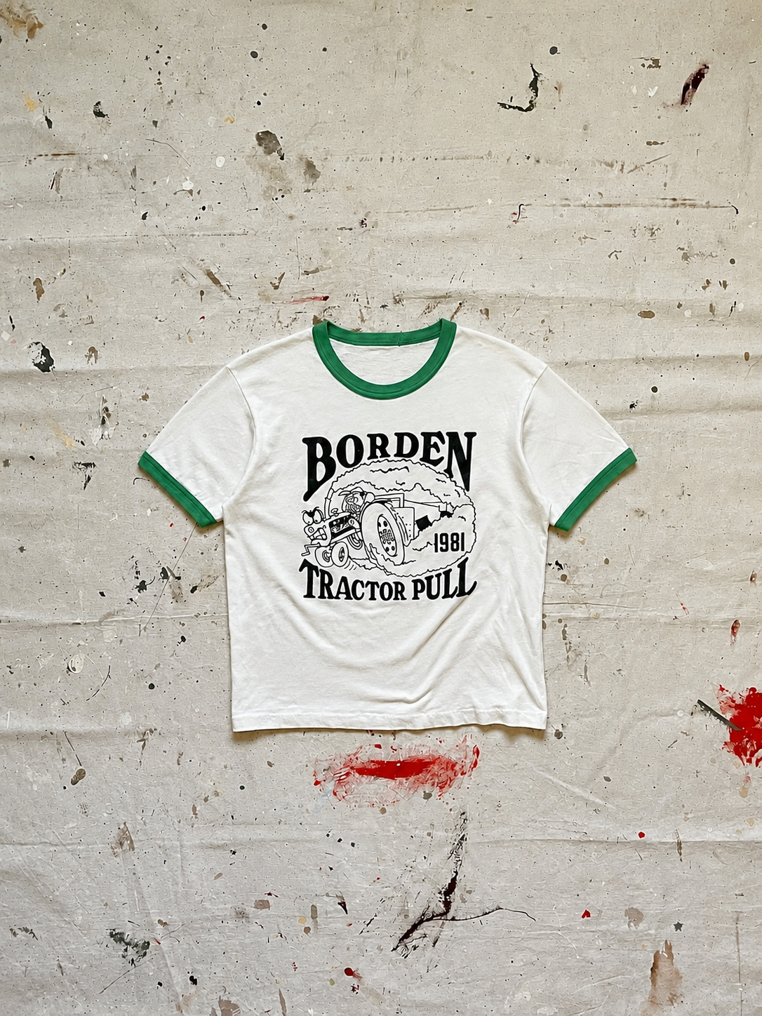 1980s Borden Tractor Pull Ringer Tee - S
