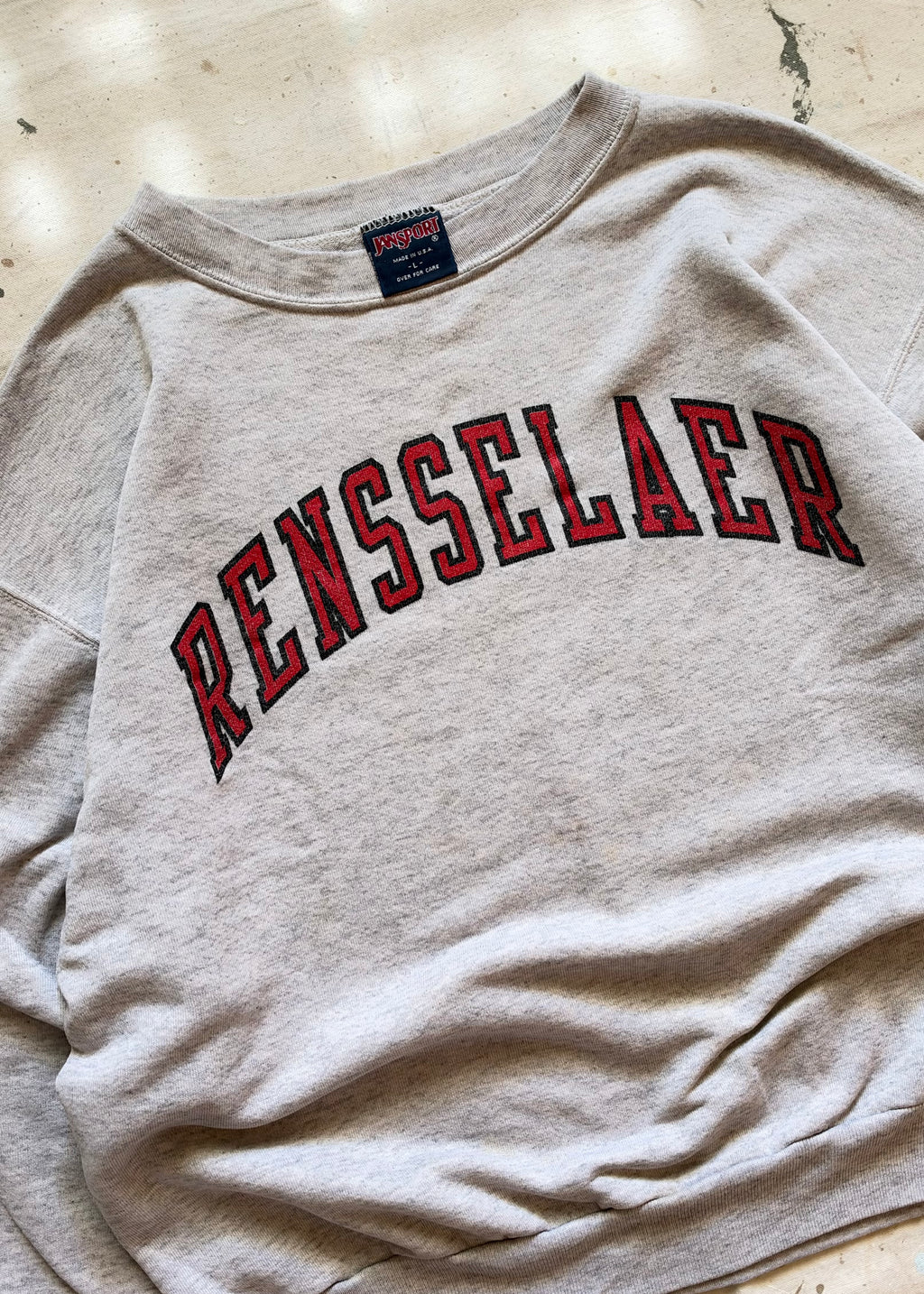 1990s Rensselaer JanSport Collegiate Crewneck — Made in USA - L