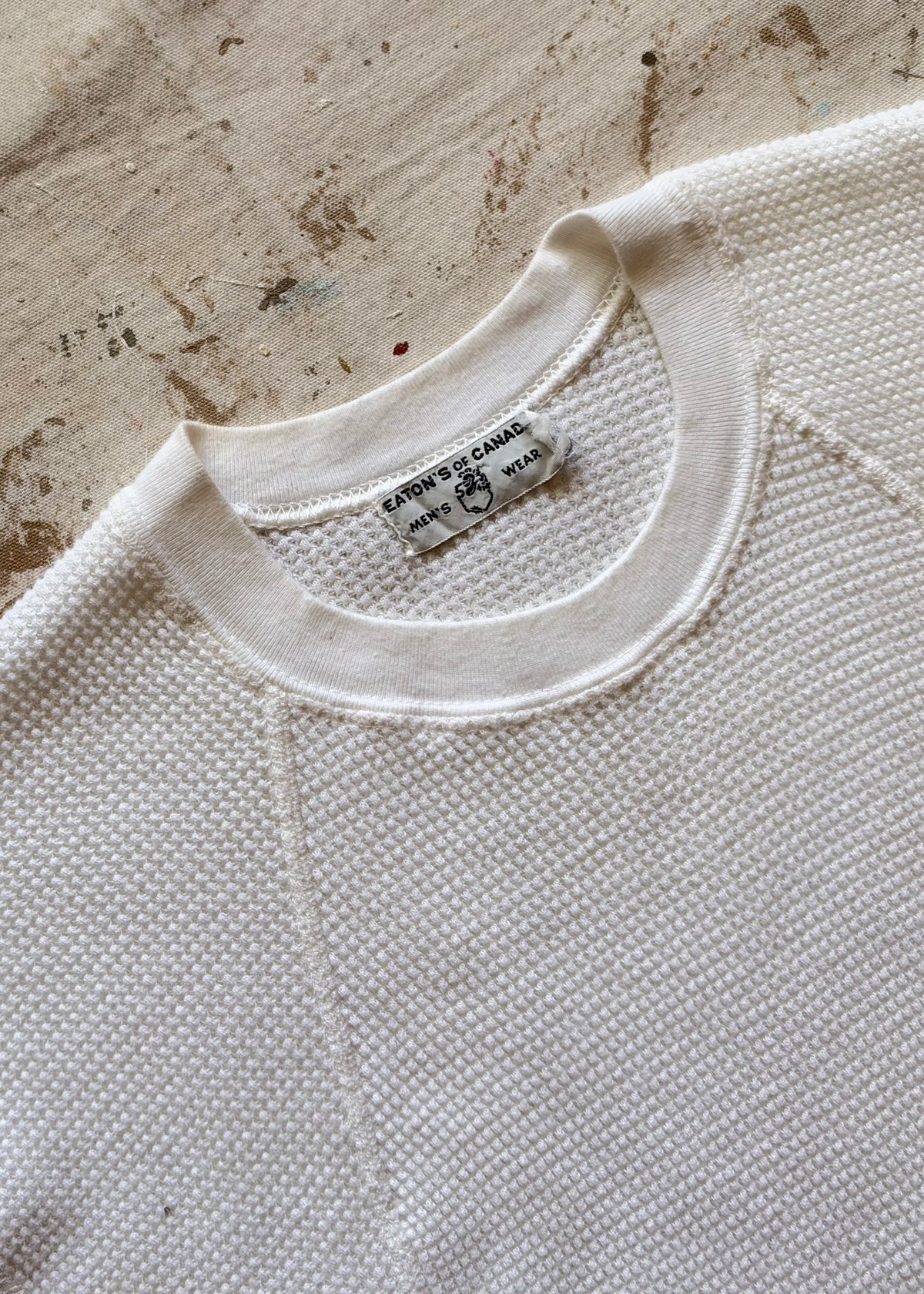 1950s Eaton’s Of Canada Waffle Knit Thermal T Shirt - S