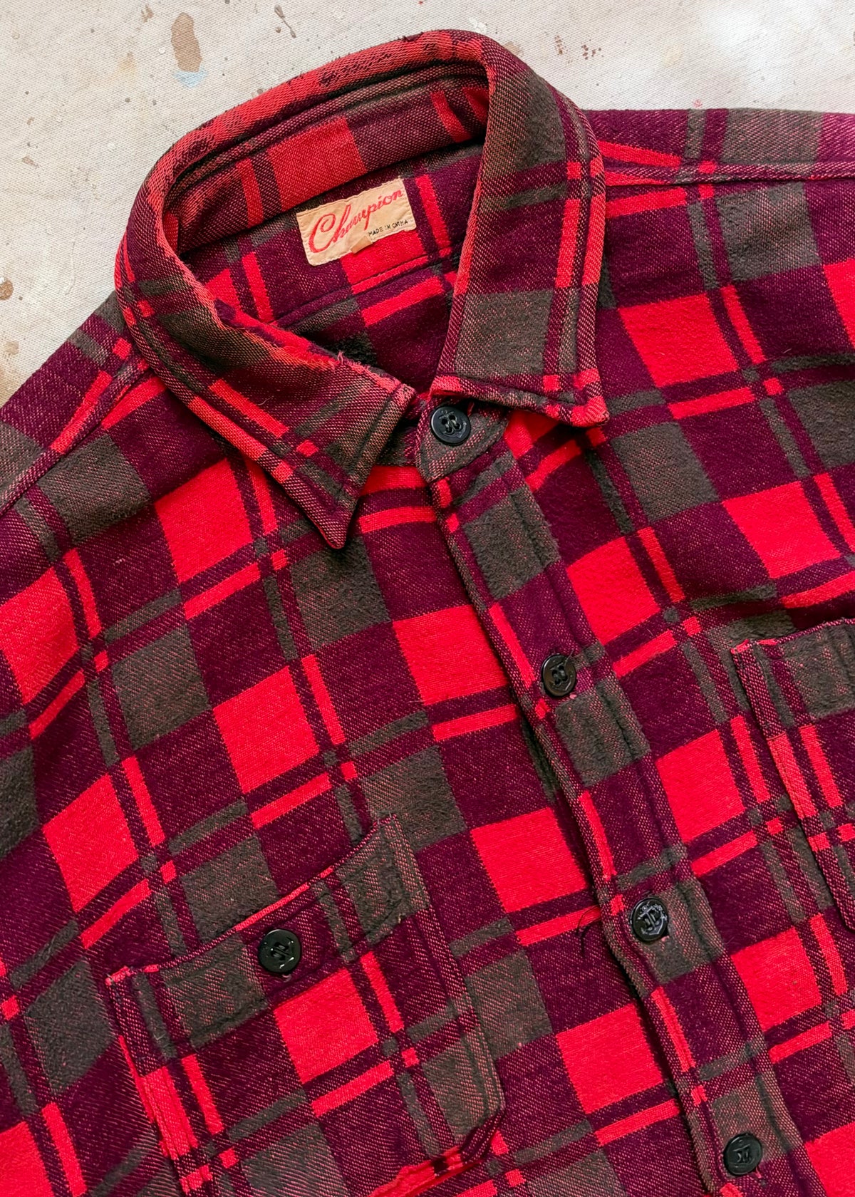 1960s Champion Heavyweight Plaid Flannel - L