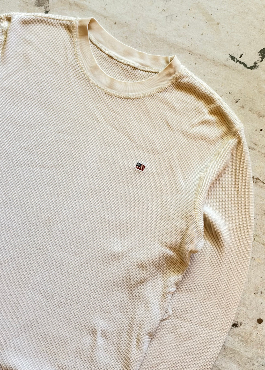 1990s Ralph Lauren Polo Jeans Waffle Thermal - L