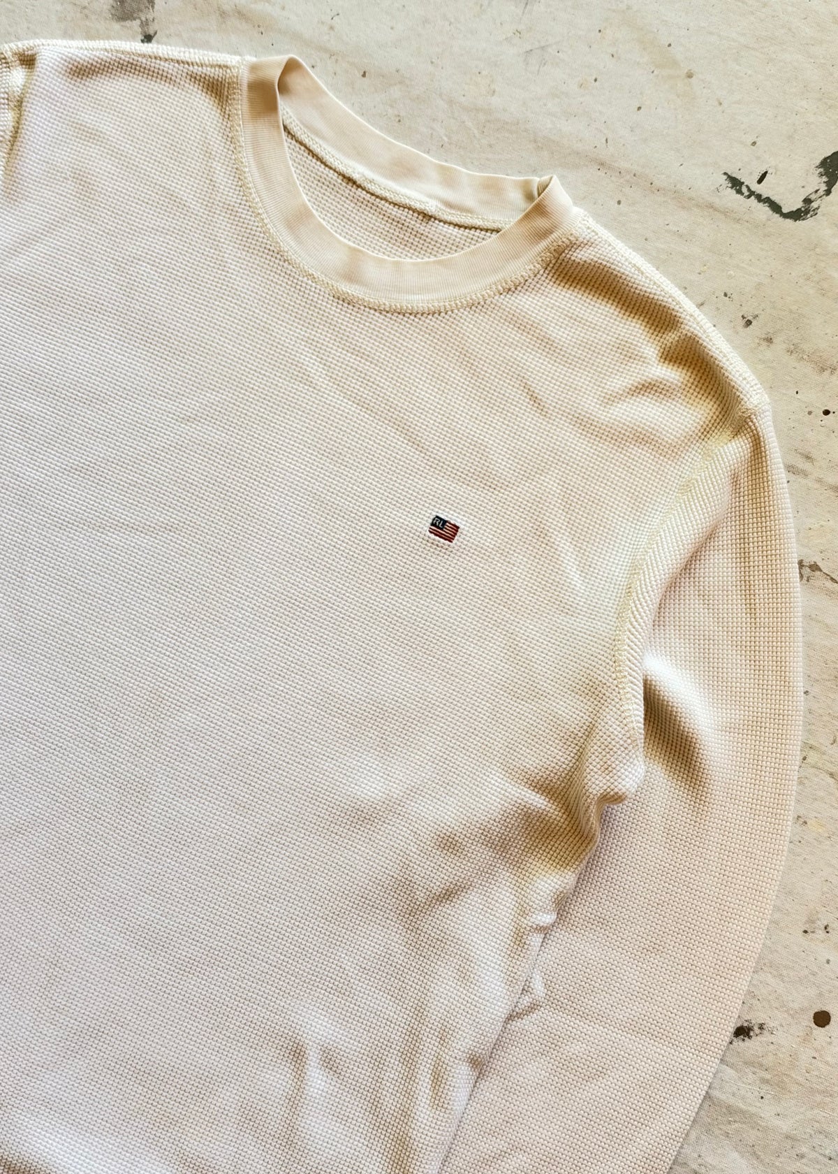 1990s Ralph Lauren Polo Jeans Waffle Thermal - L