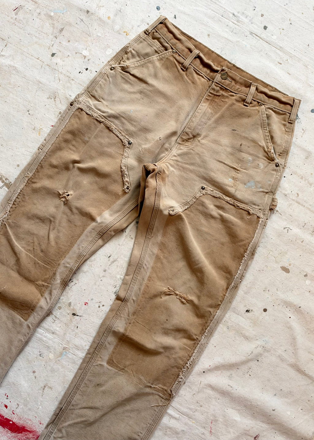 1990s Carhartt Made in USA Distressed Double-Knee Work Pants